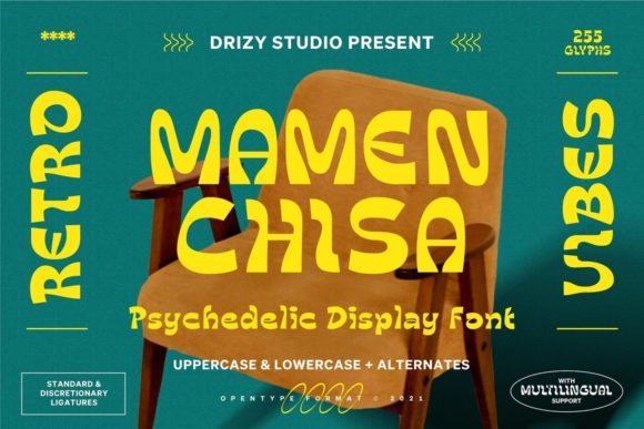 Mamenchisa: Elevating Visual Workflows with a Psychedelic Display Font